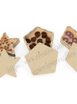 Σετ των 3 Intra απο ξύλο plywood 3mm-4mm πάχος Κουτιά Δίασταση 15x15 cm INTRAFABR-30487432