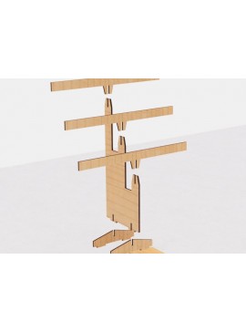 Σετ των 3 Intra απο ξύλο plywood 3mm-4mm πάχος Βραχιόλι και μπρελόκ με βάση κοπής με λέιζερ Δίασταση 3x3 cm INTRAFABR-122607117