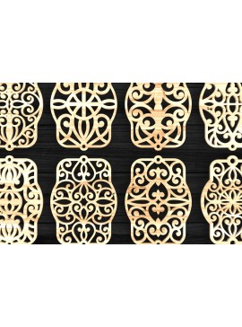 Σετ των 3 Intra απο ξύλο plywood 3mm-4mm πάχος Πρότυπο βραχιόλι κοπής με λέιζερ Δίασταση 5x5 cm INTRAFABR-72254744