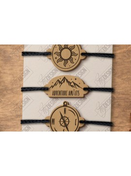 Σετ των 3 Intra απο ξύλο plywood 3mm-4mm πάχος Βραχιόλια Charm | Αξεσουάρ Δίασταση 5x5 cm INTRAFABR-123577537