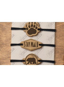 Σετ των 3 Intra απο ξύλο plywood 3mm-4mm πάχος Βραχιόλια Charm | Αξεσουάρ Δίασταση 5x5 cm INTRAFABR-123577535