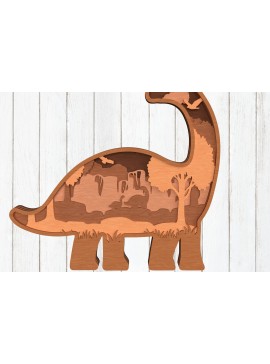 Σετ των 3 Intra απο ξύλο plywood 3mm-4mm πάχος Σκηνή Δάσους Brachiosaurus Δίασταση 8x8 cm INTRAFABR-119557725