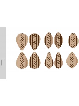 Σετ των 3 Intra απο ξύλο plywood 3mm-4mm πάχος  για σκουλαρίκια πλεξούδας Δίασταση 1x1 cm INTRAFABR-36088093