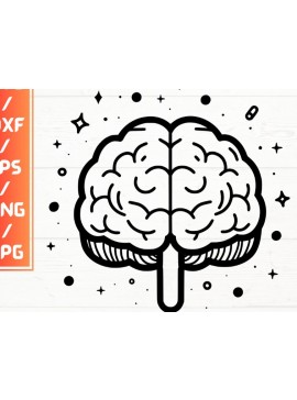 Σετ των 2 Intra απο ξύλο plywood 3mm-4mm πάχος Brain , , EPS, JPG, Δίασταση 15x15 cm INTRAFABR-115721233