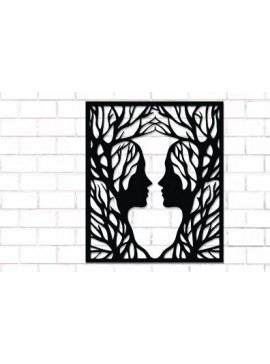 Σετ των 2 Intra απο ξύλο plywood 3mm-4mm πάχος Κλαδιά Ζευγάρι Τέχνης Τοίχου Κοπής με Λέιζερ Δίασταση 40x40 cm INTRAFABR-112615919