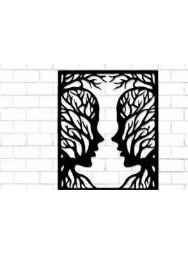 Intra απο ξύλο plywood 3mm-4mm πάχος Κλαδιά Ζευγάρι Τέχνης Τοίχου Κοπής με Λέιζερ Δίασταση 40x40 cm INTRAFABR-112615946