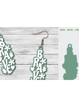 Σετ των 3 Intra απο ξύλο plywood 3mm-4mm πάχος Σκουλαρίκια Brave Cut  Δίασταση 3x3 cm INTRAFABR-111648054