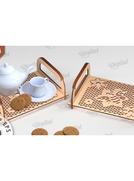 Intra απο ξύλο plywood 3mm-4mm πάχος Δίσκος σερβιρίσματος πρωινού με Δίασταση 30x20 cm INTRAFABR-111598107