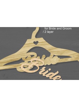 Σετ των 3 Intra απο ξύλο plywood 3mm-4mm πάχος λέιζερ κρεμάστρας νυφών και γαμπρού Δίασταση 10x10 cm INTRAFABR-106802892