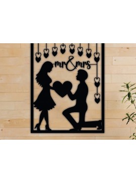 Intra απο ξύλο plywood 3mm-4mm πάχος για νύφη και γαμπρό, τέχνη τοίχου γάμου Δίασταση 40x40 cm INTRAFABR-68242585