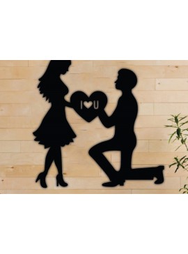 Σετ των 2 Intra απο ξύλο plywood 3mm-4mm πάχος για νύφη και γαμπρό, τέχνη τοίχου γάμου Δίασταση 40x40 cm INTRAFABR-68242739