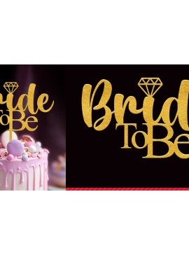 Σετ των 2 Intra απο ξύλο plywood 3mm-4mm πάχος Bride to Be Cake Topper Cut File Δίασταση 15x15 cm INTRAFABR-88832938