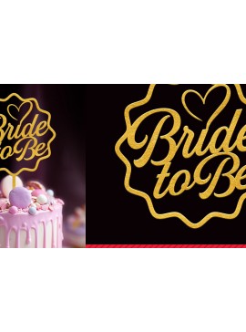 Σετ των 3 Intra απο ξύλο plywood 3mm-4mm πάχος Bride to Be Cake Topper Cut File Δίασταση 15x15 cm INTRAFABR-88834471