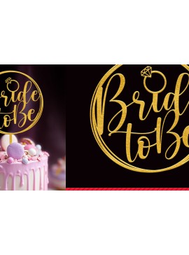 Σετ των 2 Intra απο ξύλο plywood 3mm-4mm πάχος Bride to Be Cake Topper Cut File Δίασταση 15x15 cm INTRAFABR-88834729