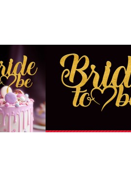 Σετ των 2 Intra απο ξύλο plywood 3mm-4mm πάχος Bride to Be Cake Topper Cut File Δίασταση 15x15 cm INTRAFABR-88900333