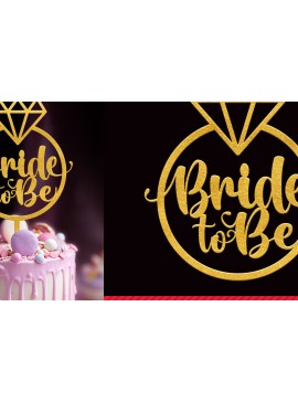 Σετ των 2 Intra απο ξύλο plywood 3mm-4mm πάχος Bride to Be Cake Topper Cut File Δίασταση 15x15 cm INTRAFABR-88727888