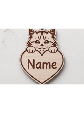 Σετ των 3 Intra απο ξύλο plywood 3mm-4mm πάχος British Cat Personalized Keychain Δίασταση 6x6 cm INTRAFABR-122315410