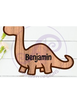 Σετ των 3 Intra απο ξύλο plywood 3mm-4mm πάχος Σημάδι επιπέδων περιγράμματος δεινοσαύρου Brontosaurus Δίασταση 6x6 cm INTRAFABR-110796710