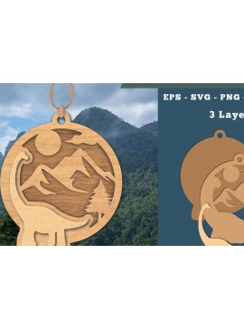 Σετ των 3 Intra απο ξύλο plywood 3mm-4mm πάχος Στολίδι Brontosaurus Cut  Δίασταση 8x8 cm INTRAFABR-112012971