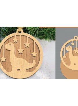 Σετ των 3 Intra απο ξύλο plywood 3mm-4mm πάχος Στολίδι Brontosaurus Cut  Δίασταση 8x8 cm INTRAFABR-106021179