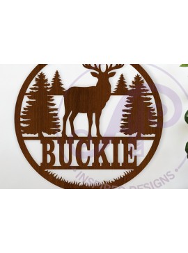 Σετ των 3 Intra απο ξύλο plywood 3mm-4mm πάχος Επιγραφή τοίχου με όνομα Buck Deer, Δίασταση 10x10 cm INTRAFABR-117375928
