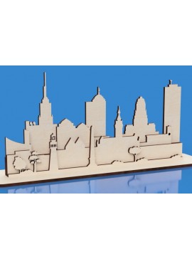 Intra απο ξύλο plywood 3mm-4mm πάχος κοπής με λέιζερ Buffalo City Skyline Δίασταση 40x40 cm INTRAFABR-119613864