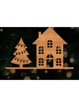 Σετ των 2 Intra απο ξύλο plywood 3mm-4mm πάχος Κτίρια αποκοπής αρχείου , σπιτιών Δίασταση 15x15 cm INTRAFABR-107621285