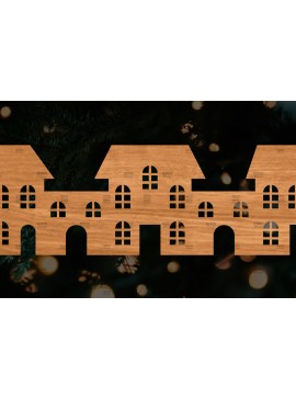 Σετ των 2 Intra απο ξύλο plywood 3mm-4mm πάχος Κτίρια αποκοπής αρχείου , σπιτιών Δίασταση 15x15 cm INTRAFABR-108110685