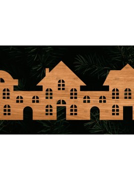Σετ των 2 Intra απο ξύλο plywood 3mm-4mm πάχος Κτίρια αποκοπής αρχείου , σπιτιών Δίασταση 15x15 cm INTRAFABR-108110704