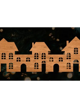 Σετ των 2 Intra απο ξύλο plywood 3mm-4mm πάχος Κτίρια αποκοπής αρχείου , σπιτιών Δίασταση 15x15 cm INTRAFABR-108110728