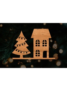 Σετ των 2 Intra απο ξύλο plywood 3mm-4mm πάχος Κτίρια αποκοπής αρχείου , σπιτιών Δίασταση 15x15 cm INTRAFABR-107621193