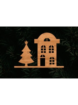 Σετ των 2 Intra απο ξύλο plywood 3mm-4mm πάχος Κτίρια αποκοπής αρχείου , σπιτιών Δίασταση 15x15 cm INTRAFABR-107621218