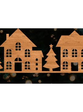 Σετ των 2 Intra απο ξύλο plywood 3mm-4mm πάχος Κτίρια αποκοπής αρχείου , σπιτιών Δίασταση 15x15 cm INTRAFABR-107621125