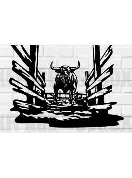 Σετ των 2 Intra απο ξύλο plywood 3mm-4mm πάχος Bull in Pen Δίασταση 30x20 cm INTRAFABR-115599147