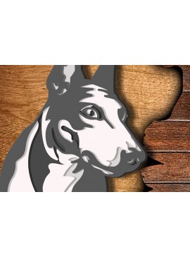 Σετ των 2 Intra απο ξύλο plywood 3mm-4mm πάχος Bull Terrier /Layered Bull Terrier Δίασταση 30x20 cm INTRAFABR-73044746