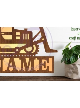 Σετ των 3 Intra απο ξύλο plywood 3mm-4mm πάχος Πινακίδα ονόματος οχήματος κατασκευής μπουλντόζας Δίασταση 6x6 cm INTRAFABR-92969015