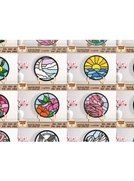 Σετ των 3 Intra απο ξύλο plywood 3mm-4mm πάχος Δέσμη 16 κομμένο με στρώσεις βιτρό Δίασταση 10x10 cm INTRAFABR-95297548