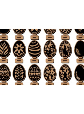 Σετ των 3 Intra απο ξύλο plywood 3mm-4mm πάχος 24 File Πασχαλινό Αυγό Cut Δίασταση 8x8 cm INTRAFABR-112257920