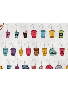 Σετ των 3 Intra απο ξύλο plywood 3mm-4mm πάχος Coffee Boho Σκουλαρίκια Δίασταση 4x4 cm INTRAFABR-28128859