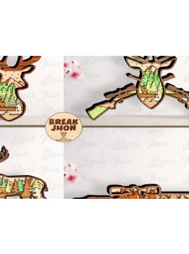 Σετ των 2 Intra απο ξύλο plywood 3mm-4mm πάχος Hunting Layer Stand Cut File Δίασταση 15x15 cm INTRAFABR-112743024