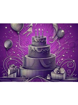 Σετ των 3 Intra απο ξύλο plywood 3mm-4mm πάχος Δέσμη ευτυχισμένη γενέθλια σημάδι Δίασταση 8x8 cm INTRAFABR-98022933