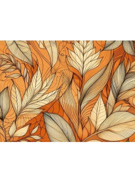 Σετ των 3 Intra απο ξύλο plywood 3mm-4mm πάχος Μοτίβο δέσμης με φύλλα και αμπέλια Δίασταση 8x8 cm INTRAFABR-98011268