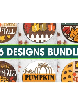 Σετ των 2 Intra απο ξύλο plywood 3mm-4mm πάχος Welcome Fall Door Sign File Cut Δίασταση 30x30 cm INTRAFABR-100632716