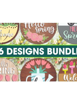 Σετ των 2 Intra απο ξύλο plywood 3mm-4mm πάχος Welcome Spring Sign - Break Jhon Δίασταση 30x30 cm INTRAFABR-95298783