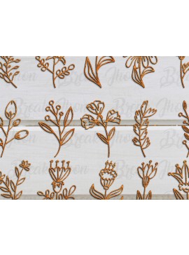 Σετ των 2 Intra απο ξύλο plywood 3mm-4mm πάχος Wildflowers Cut  Δίασταση 15x15 cm INTRAFABR-114051912