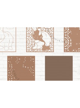 Σετ των 3 Intra απο ξύλο plywood 3mm-4mm πάχος BUNNY 3D Multilayer  Cricut Δίασταση 6x6 cm INTRAFABR-21774652