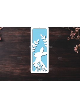 Σετ των 2 Intra απο ξύλο plywood 3mm-4mm πάχος Bunny Bookmarks Paper Cut Cut  Δίασταση 15x15 cm INTRAFABR-119111866