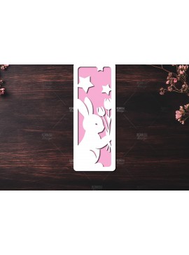 Σετ των 2 Intra απο ξύλο plywood 3mm-4mm πάχος Bunny Bookmarks Paper Cut Cut  Δίασταση 15x15 cm INTRAFABR-119111881