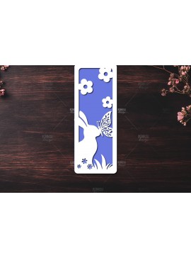 Σετ των 2 Intra απο ξύλο plywood 3mm-4mm πάχος Bunny Bookmarks Paper Cut Cut  Δίασταση 15x15 cm INTRAFABR-119111889