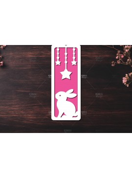 Σετ των 2 Intra απο ξύλο plywood 3mm-4mm πάχος Bunny Bookmarks Paper Cut Cut  Δίασταση 15x15 cm INTRAFABR-119111840